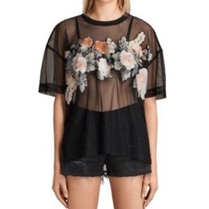 All Saints • Floral Mesh Keela Tee